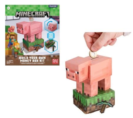 PALADONE – MINECRAFT – Build Your Own Money Box – Kit per Costruire il tuo Maialino Salvadanaio cm –  (In box cm)…x12…x48